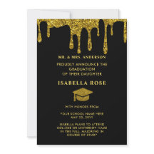 Elegant Chic Black och Guld 2025 Studenten