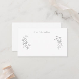 Elegant Chic Black & White Botanical Leaves Cards Placeringskort