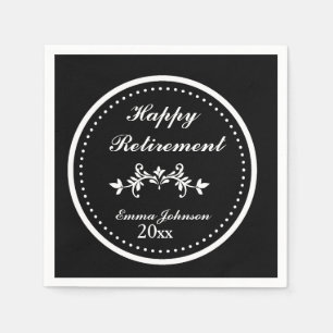 Elegant Chic Black & White Lycklig Pension Pappersservett