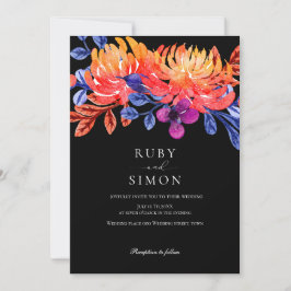 Elegant Chic Blommig Akvarell Bouquet Bröllop Inbjudningar