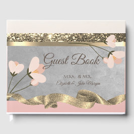 Elegant Chic Blommig Bröllop Gästböcker