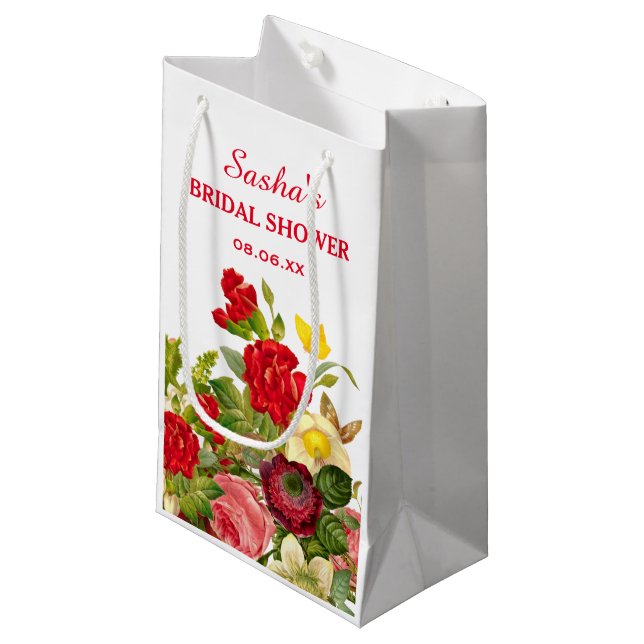 Elegant Chic Blommig Bröllopsdusch Favör (Framsidan Vinklad)