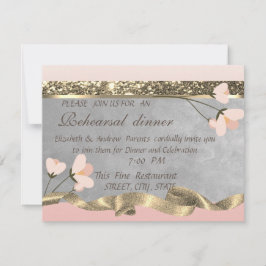 Elegant Chic Blommig Övningsmiddag Inbjudningar