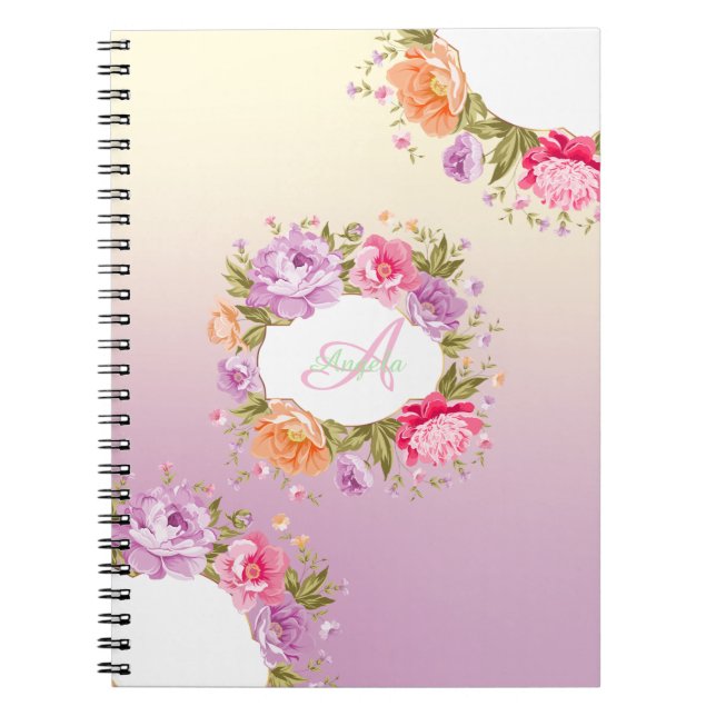 Elegant, Chic, Blommig -Personlig Anteckningsbok (Framsidan)