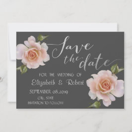 Elegant Chic Blommig Spara Datumet