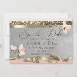 Elegant Chic Blommig Spara Datumet