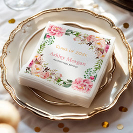 Elegant Chic Blommigt Decor Class of 2023 Studente Pappersservett