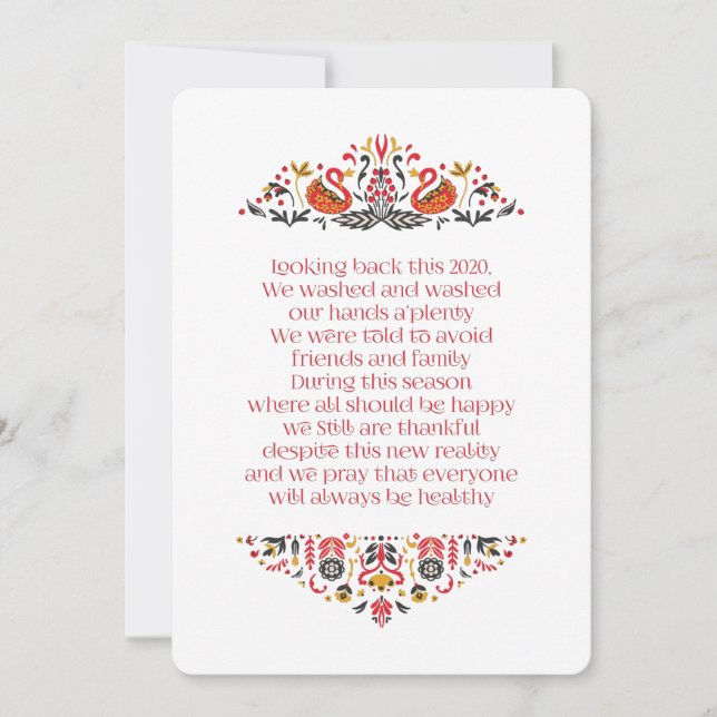 Elegant Chic Blommigt Foliage Thanksgiving Dikt Julkort (Framsida)