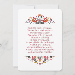 Elegant Chic Blommigt Foliage Thanksgiving Dikt Julkort
