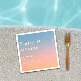 Elegant Chic Blue Orange Modern Roligt Facts Bröll Pappersservett