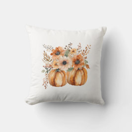 Elegant chic Boho fall blommigt pumpkinsThanksgivi Kudde