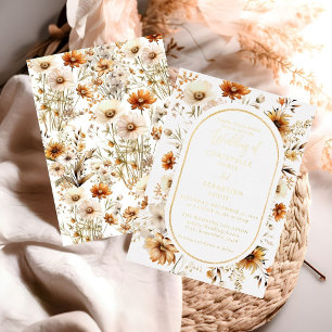 Elegant & Chic Boho Fall Wildblomma Bröllop Inbjudningar