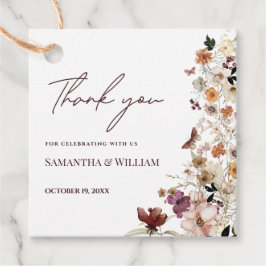 Elegant Chic Boho Pastel Wildblomme Theme Bröllop Gåvor Etiketter