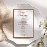 Elegant & Chic Boho Western Cowboy Bröllop Meny<br><div class="desc">Höj firande i bröllop med vår meny "elegant och chic",  där modern innovation passar in i den fysiska charmen för att skapa en matupplevelse som är lika minnesvärd som utsökt. Låt oss glädja gästerna med en mängd kulinariska glädjeämnen som hyllar kärlek glädje och magin i er speciella dag.</div>