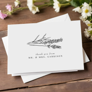 Elegant Chic Boho Wildblomma Bröllop Tack Kort