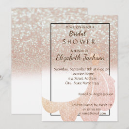 Elegant Chic Bokeh Glitter, Klänning Bröllopsfes Inbjudningar