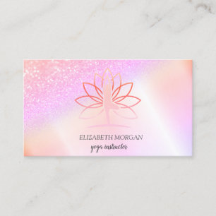 Elegant Chic Bokeh Kvinnlig Siluett Lotus Visitkort
