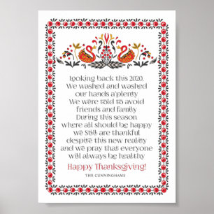 Elegant Chic Botanicals Thanksgiving Dikt Poster