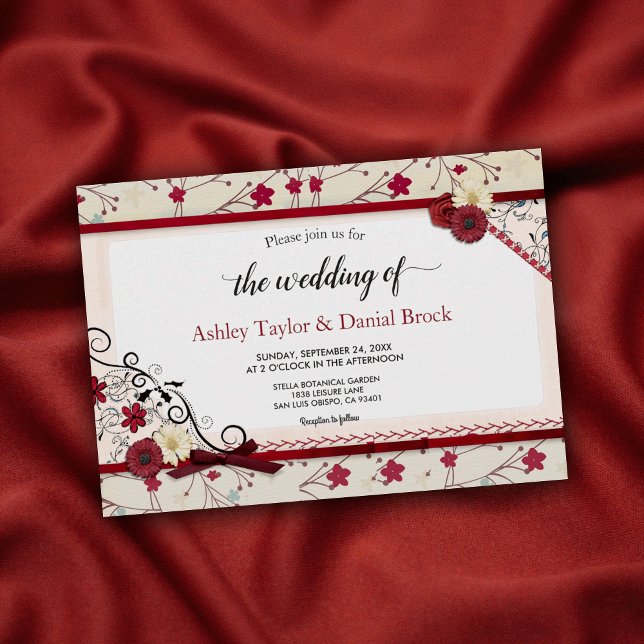 Elegant Chic Botaniska organisationen Ram Blommigt Inbjudningar (Skapare uppladdad)