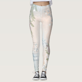 Elegant Chic Botaniskt fåglar Leggings