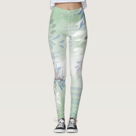 Elegant Chic Botaniskt fåglar Leggings