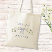 Elegant Chic Bow Blommigt Personlig Flower Girl