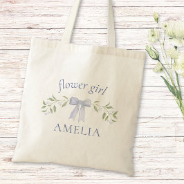 Elegant Chic Bow Blommigt Personlig Flower Girl Tygkasse