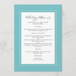 Elegant Chic Bröllop Modern Chic Aqua Grönt Meny