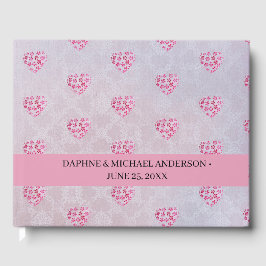 Elegant Chic Bröllop Modern Endern Lila Rosa Gästböcker