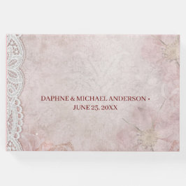 Elegant Chic Bröllop Modern Endern Rosa Gästböcker