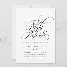 Elegant Chic Bröllop Rehearsal Middag Inbjudningar