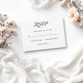 Elegant Chic Bröllop, svart och vit OSA Kort