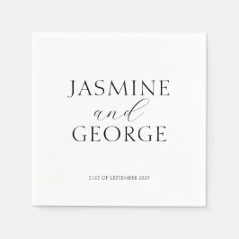 Elegant Chic Bröllop, svart och vit Pappersservett