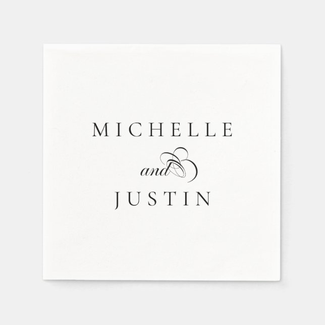 Elegant chic bröllvsrepetition middag pappersservett (Framsidan)