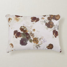 Elegant Chic Brown Beige Ro Blommigt Toile