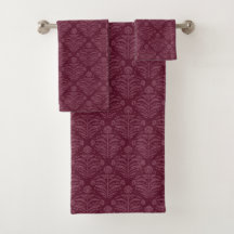 Elegant Chic Burgunderröd Blommig Damask