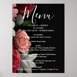 Elegant chic burgundy flormeny-tecken poster