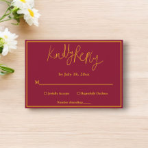 Elegant Chic Burgundy och Guld Luxury Bröllop