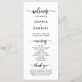 Elegant Chic Calligraphy Script Bröllop Ceremony Program