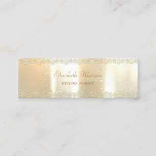 Elegant Chic Charmig, Oäkta Guld, Guldspets Mini Visitkort