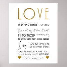 Elegant Chic Christian Kärlek Bible Verse Typograp Poster