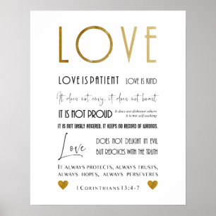 Elegant Chic Christian Kärlek Bible Verse Typograp Poster