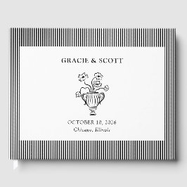 Elegant Chic Classic Black and White Bröllop Gästböcker