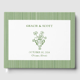 Elegant Chic Classic Forest Grönt Garden Wedding Gästböcker
