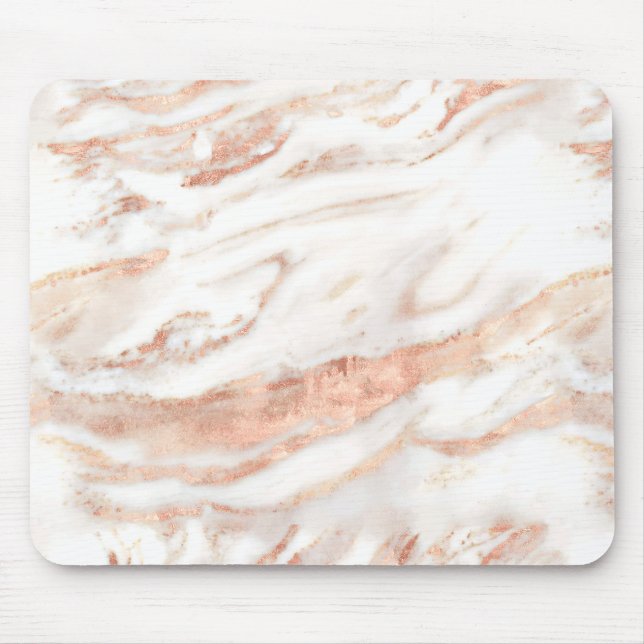 Elegant Chic Copper Ro Guld Marble Musmatta (Framsidan)