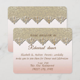 Elegant Chic Damask Brölldprovs Middag Inbjudningar