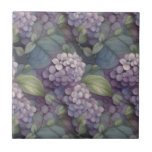 Elegant chic dammig lila boho vattenfärgad blommig kakelplatta<br><div class="desc">Mjuka muterade dammiga blommigtar av lila vattenfärg</div>