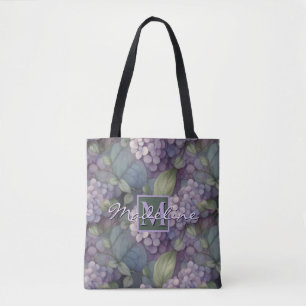 Elegant chic dammig lila boho vattenfärgad blommig tygkasse