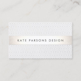 Elegant Chic Designer Silver Stripe Mönster Visitkort