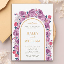 Elegant Chic Dusty lila & Guld Blommigt Bröllop